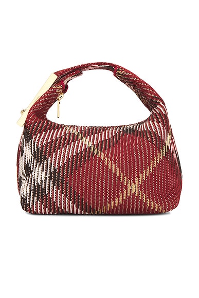 Burberry Mini Check Knit Bag in Rust
