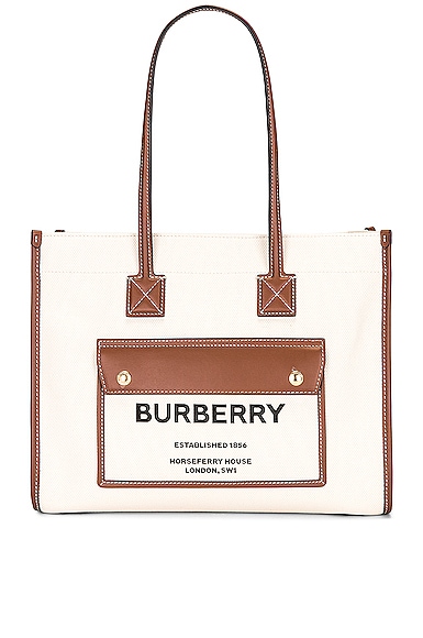 Burberry Small Canvas Tote in Neutral