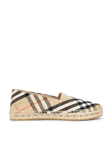 Burberry Mews Espadrille Flat in Sand IP Check