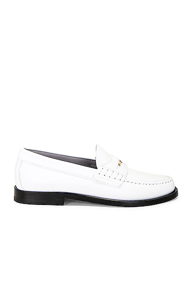 Burberry Leather Loafer in Optic White