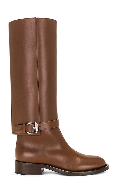 Shop Burberry Emmett Tall Boot In Pine Cone Brown