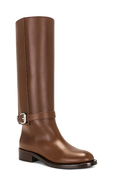 Shop Burberry Emmett Tall Boot In Pine Cone Brown