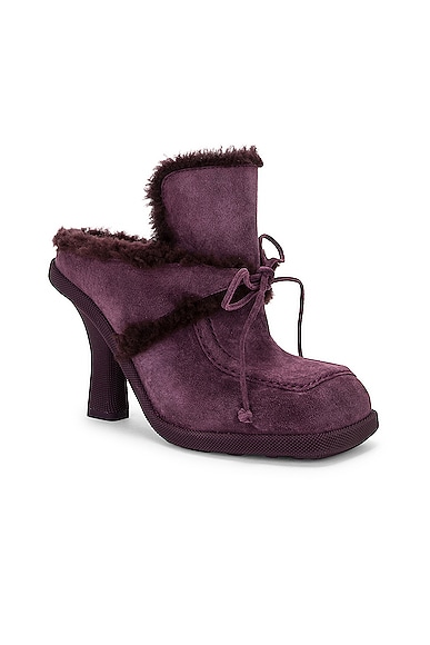 Shop Burberry Lawrence Mule In Aubergine