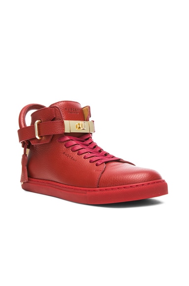 100 MM High Top Leather Sneakers