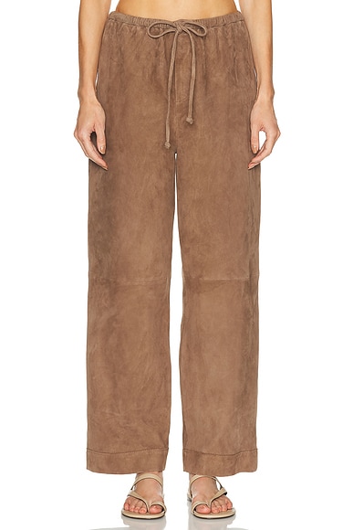 By Malene Birger Joanne Suede Pant in Chocolate Chip
