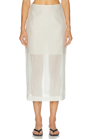By Malene Birger Esta Soft Organza Skirt in Soft White