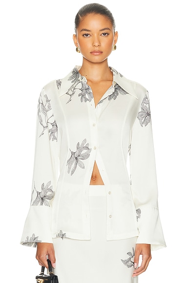 By Malene Birger Rosiannas Satin Shirt in Floral Print
