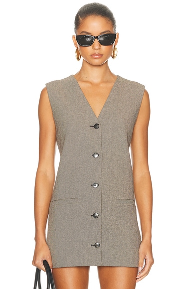 By Malene Birger Francine Vest in Mixed Weave Beige