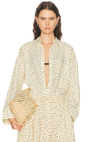 By Malene Birger Derris Voile Top in Polka Dot Print