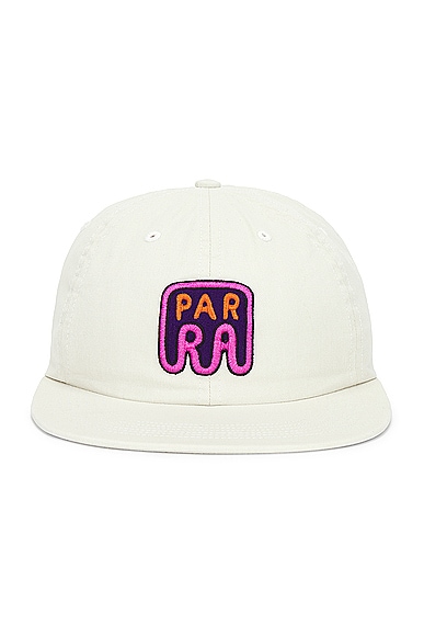 By Parra Fast Food Logo 6 Panel Hat in Off White