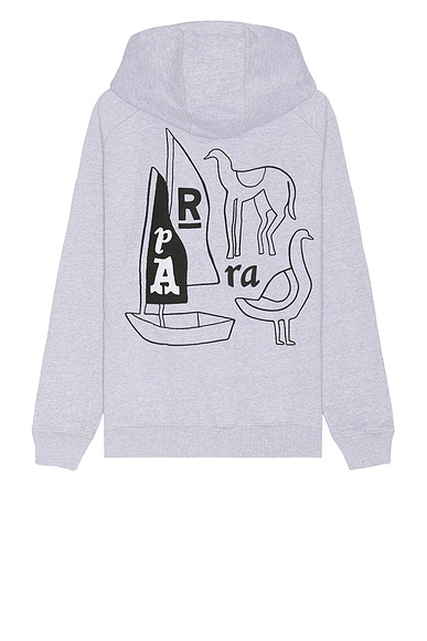 By Parra Riddle Hooded Sweatshirt in Heather Grey