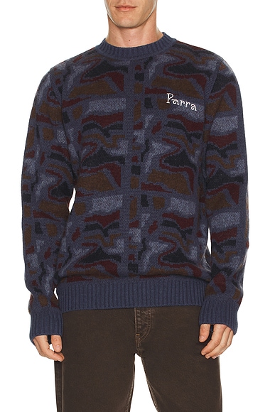 By Parra Repeat FTP Booster Knitted Pullover in Blue