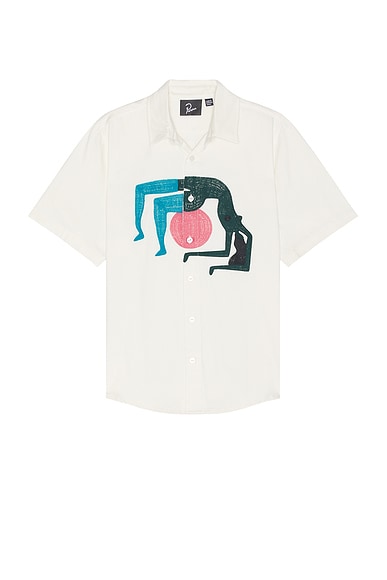 By Parra Yoga Balled Short Sleeve Shirt in Off White