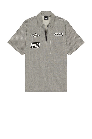 By Parra Work Later Short Sleeve Shirt in Blue