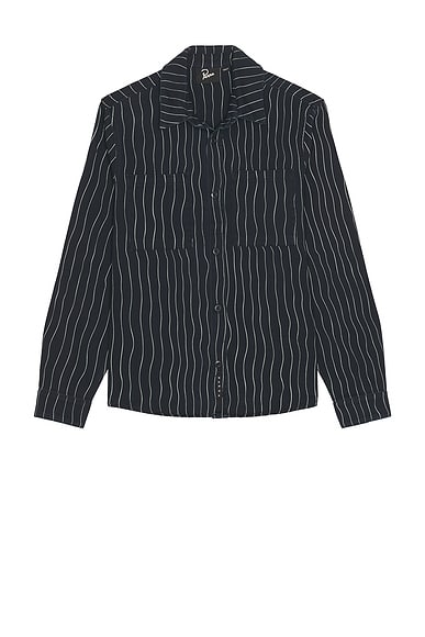 By Parra Meandering Lines Shirt in Navy Blue