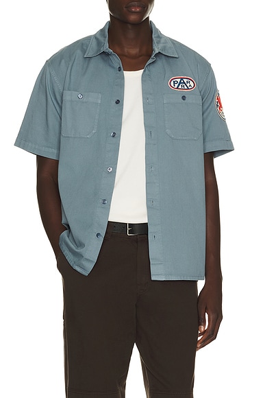 By Parra Gas Station Short Sleeve Shirt in Blue