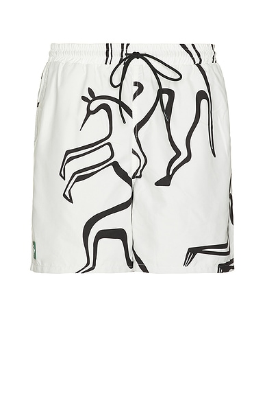By Parra Yoga Walks Swim Shorts in White