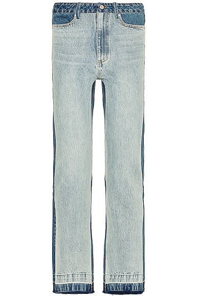 Panelled Cropped Straight Jean