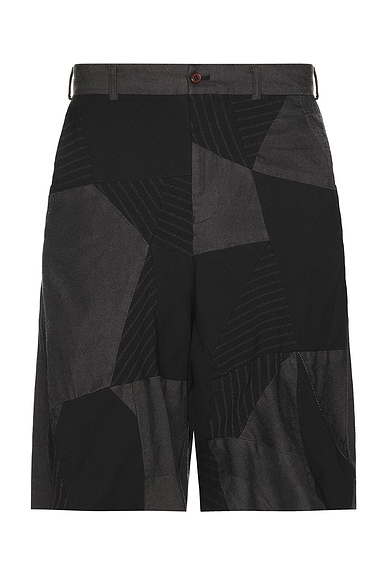 Gabardine Pachwork Garment Treated Shorts