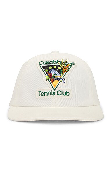 Casablanca Tennis Club Icon Embroidered Cap in White