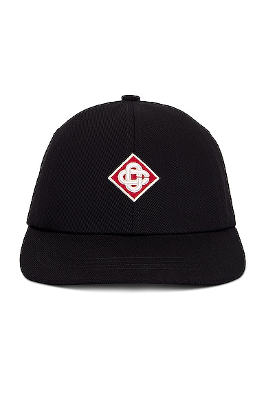 Casablanca Diamond Logo Patch Cap in Black