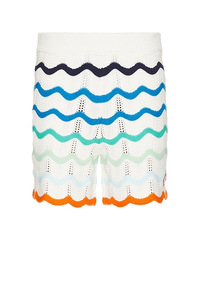 Casablanca Gradient Wave Texture Shorts in Wave