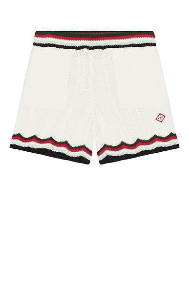 Chevron Faux Crochet Shorts