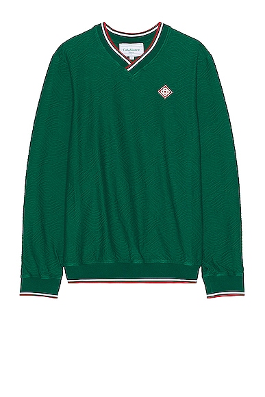 Casablanca 3d Wave Sweater in Green
