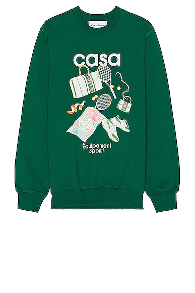 Shop Casablanca Equipement Sportif Printed Sweatshirt In Evergreen