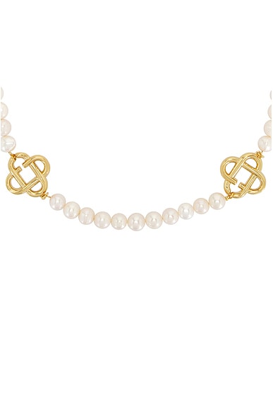 Medium Pearl Logo Necklace