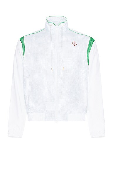 Casablanca Perforated Layered Track Jacket in White