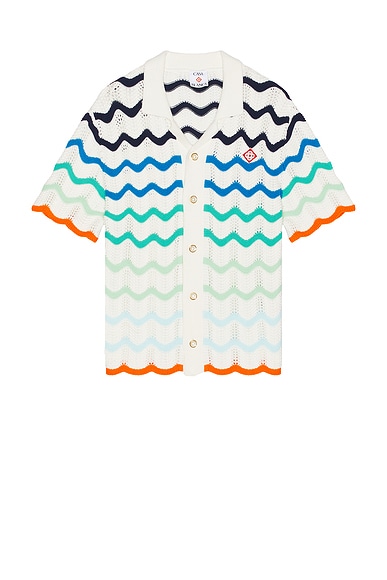 Gradient Wave Texture Shirt