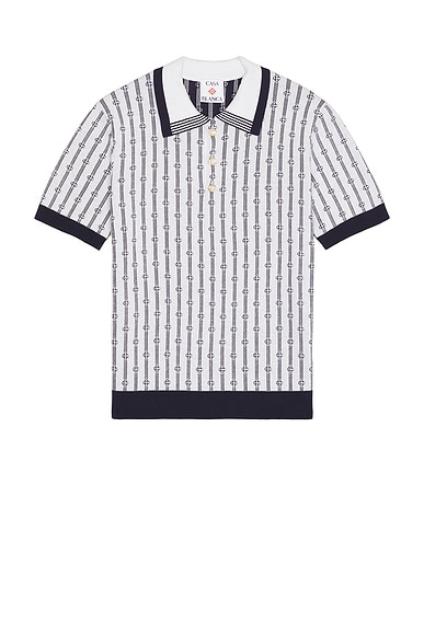 Casablanca Monogram Polo in Navy