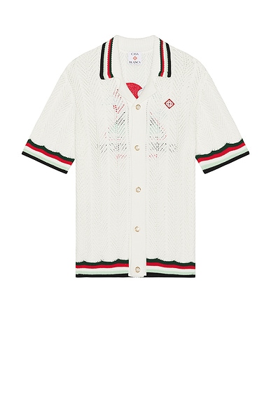 Sporty Faux Crochet Shirt