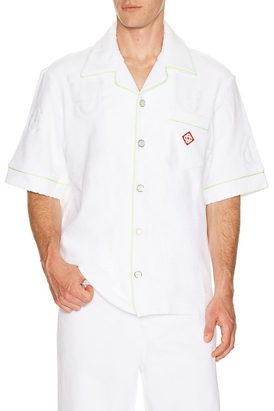 Casablanca Towelling Monogram Shirt in White