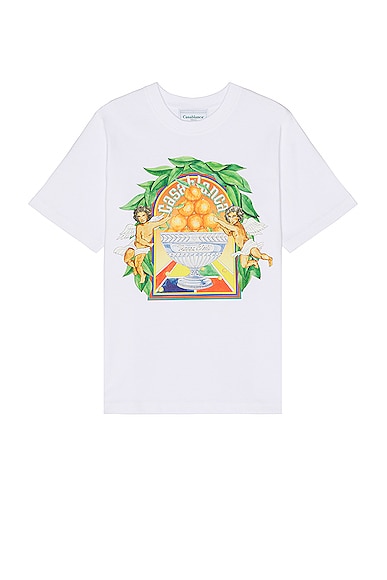 Shop Casablanca Triomphe D'orange Printed T-shirt In White
