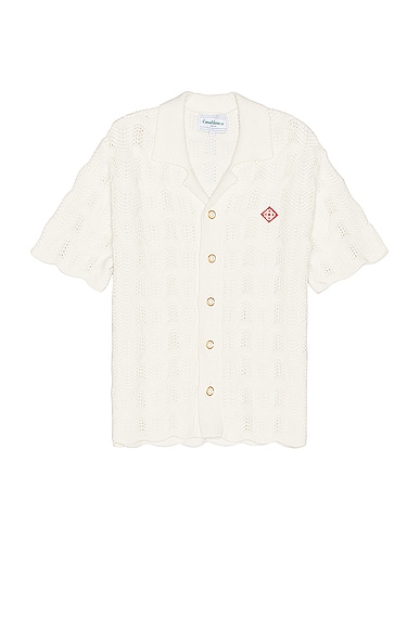 Casablanca Wave Texture Shirt in Ivory