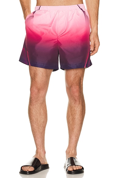 Aubergine Gradient Printed Swim Shorts