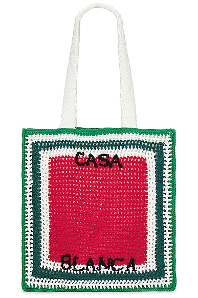 Casablanca Cotton Crochet Bag in Green