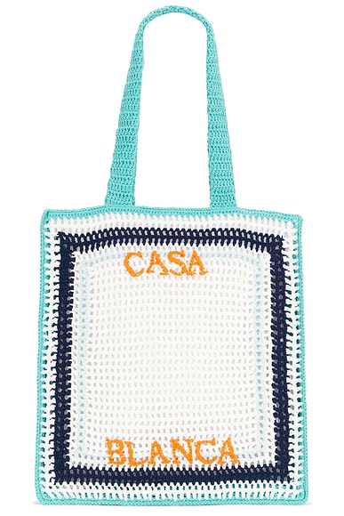 Casablanca Crochet Bag in Tennis Stripe