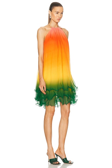 Shop Casablanca Mini Dress In Rainbow Gradient