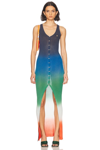 Casablanca Gradient Long Rib Dress in Gradient