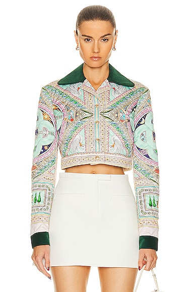 Casablanca Quilted Cropped Jacket in Le Labirynthe