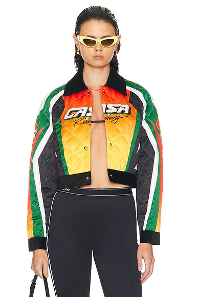 Casablanca Quilted Cropped Jacket in Casa Moto Sport