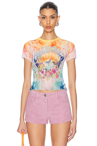 Lettuce Hem Mesh Tee