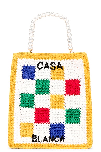 Casablanca Mini Crochet Tote Bag in Multi