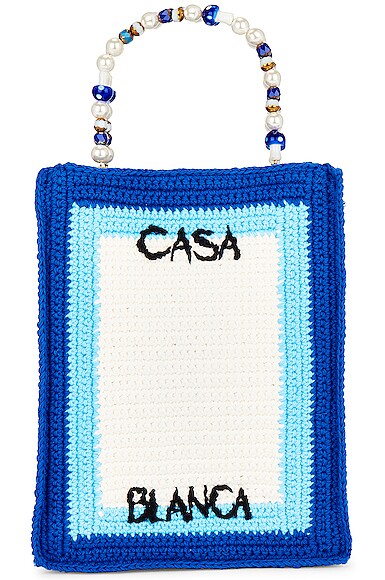 Casablanca Beaded Crochet Bag In Blue FWRD casablanca-beaded-crochet-bag-in-blue-fwrd