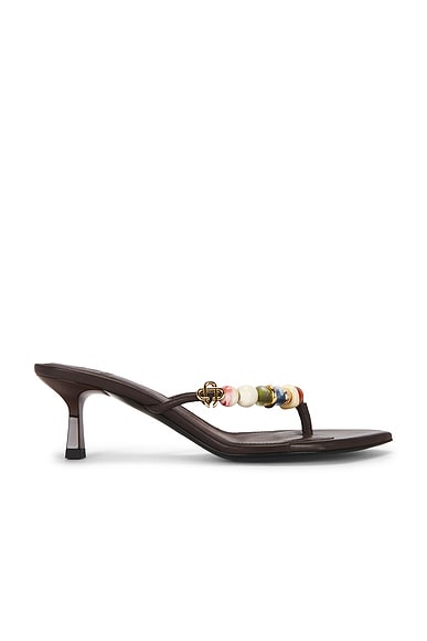 Casablanca Beaded Sandal in Brown