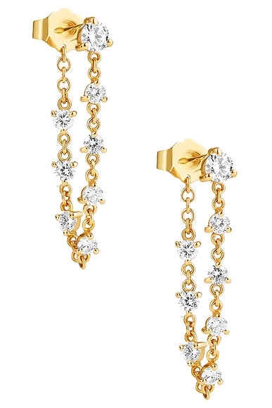 Carbon & Hyde Sparkler Ear Chain Earring in 14k Yellow Gold