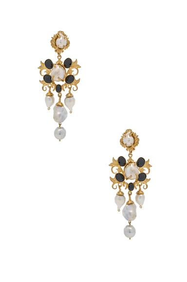 Christie Nicolaides Ariadne Earrings in Gold & Black | FWRD